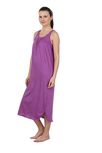 Image of BLAZON Women's Cotton Hosiery Solid Maxi Nighty Slip (Pack of 2) Available Sizes: S, M, L, XL, 2XL, 3XL, 4XL, 5XL