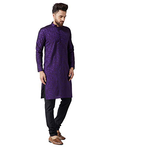 Sojanya (Since 1958 Men'S Jackquard Silk Only Long Kurta4