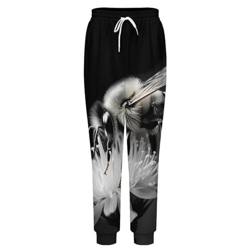 Country Bee Floral Bee Men's Sweatpants Casual Joggers Athletic Pants Lounge Pants for Workout Running4