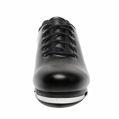 Mens Lace Up Black Tap Shoes Leather Dance Shoe for Men2