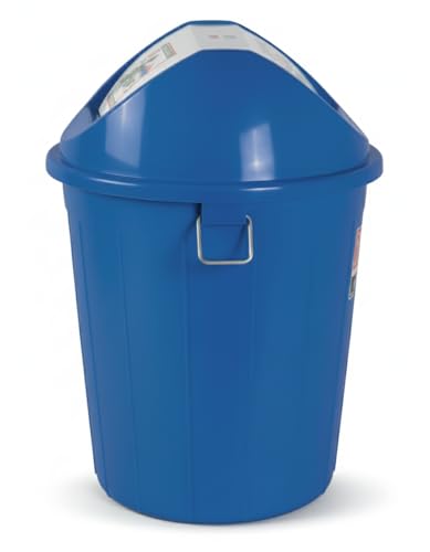 Image of Milan Plastic Swing Lid Garbage Dustbin 80 Litre Blue