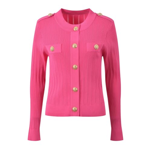Women's Long Sleeve Sweater Knitted Cardigan Tops Single Breasted Button Up Sweater Jumper4