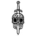 Past Time Signs PS453 10 x 28 in. Skull & Dagger Plasma Metal Sign
