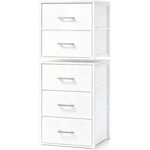 Image of Fixwal Closet Drawers for Clothes, 2 Pack, 5 Drawers Stackable, 15.7 inch Wide