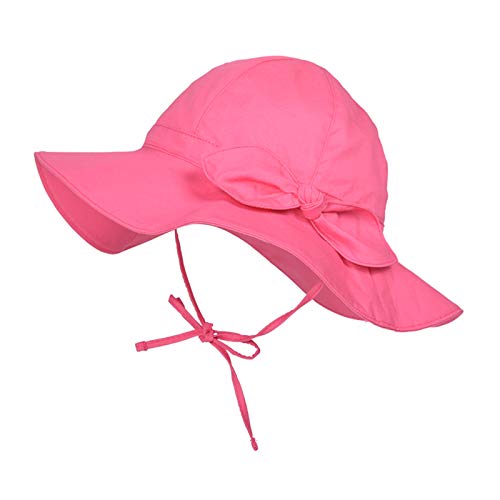 Sarfel Baby Girl Sun Hat Summer Baby Hats UPF 50+Toddler Sun Hat Infant with Wide Brim Bucket Hat Rose 52cm/2-4 Years
