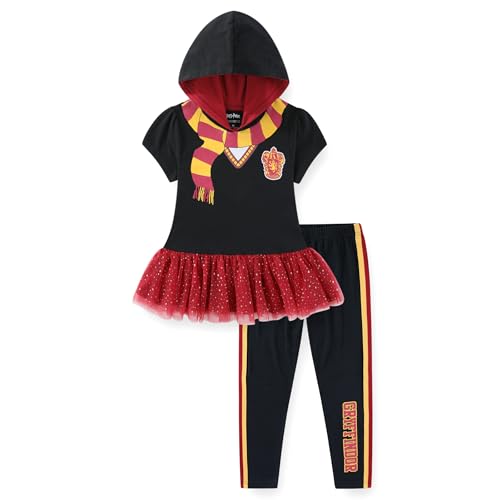 Harry Potter Gryffindor Girls Cosplay Hooded Shirt with Tulle and Legging Pants Set for Big Kids
