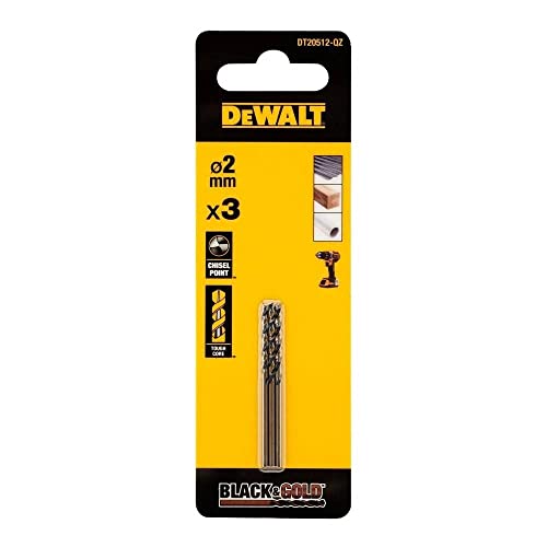 DEWALT DT20512-QZ - 3 Brocas Black&Gold 2mm