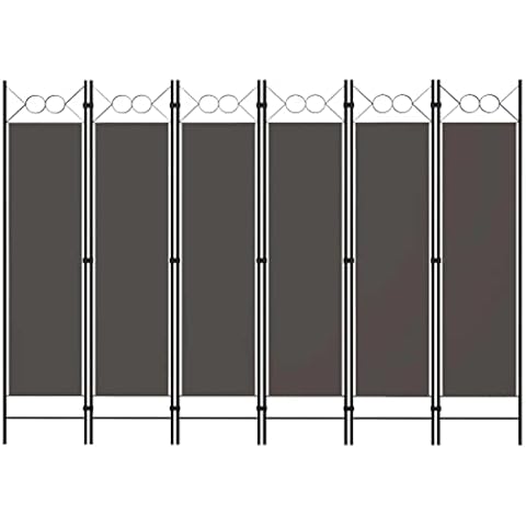vidaXL Biombo Divisor de 6 Paneles Plegable Gris Antracita Cover