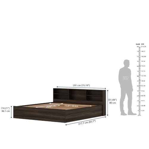 Image of Wakefit Bed | 1 Yr Warranty | King Size Bed, Comes with Storage Box, Noise Free, Density: 680-750 kg /m, Termite & Borer Resistant, Fits Mattresses Up to 8 Inches (Petra 78 x 72 - Wyoming Maple)