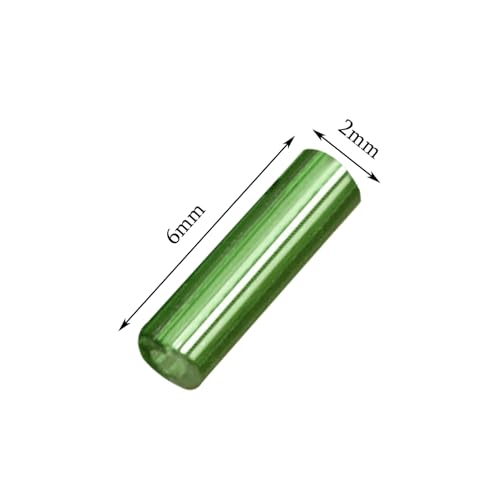 Glass Bugle Beads Penta Angel 1100Pcs /50g Mini Long Tube Seed Beads 2×6mm Small Craft Loose Spacer Beads for Earring Bracelets Necklace Waist Beads Jewelry Making (Dark Green)