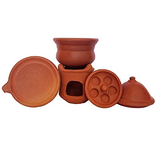 Ulamart Clay 5 Pieces Miniature Set for Kids Pretend Play, Home or Golu Decor (3+ Years, Size: 4in Each Approx)