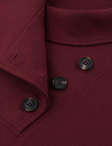 Timeson Tunic Tops For Leggings For Women,Cotton V Neck Warm Tunics Sweaters Women's Loose Fit Flared Casual Swing Swearshirts Pullover Thick Lightweight Long Fall Winter Ladies Shirts Wine #TOP4