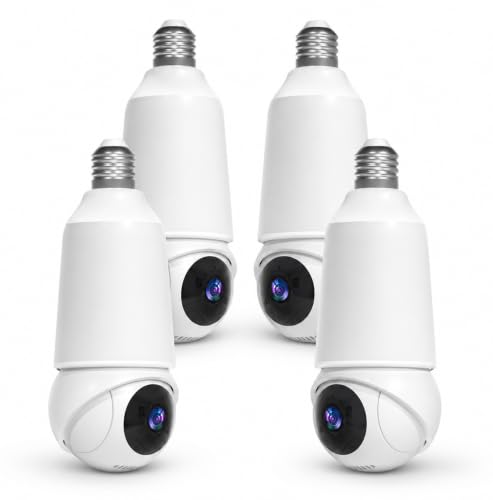Image of Light Bulb Security Camera, 5G&2.4GHz WiFi Light Bulb Cameras Wireless Outdoor Indoor, 2 in 1 Lightbulb Camera for Home Security, 2K HD Color Night Vision, Smart AI Motion Detection, 911 Emergency