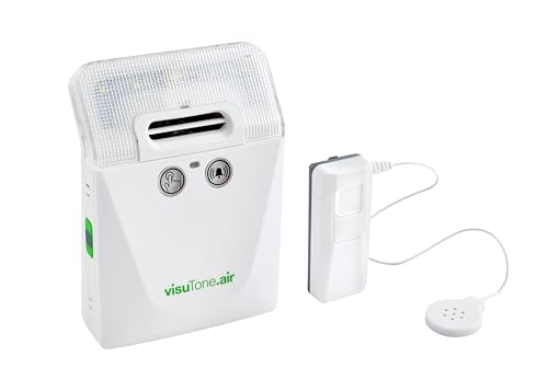 Humantechnik Visutone Air Sonnette Flash sans Fil et Son Puissant avec câble Micro Acoustique pour Les Personnes malentendantes.
