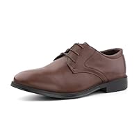 Hitmars Zapatos de Vestir Hombre Derby Oxford Zapatos de Cordones Zapatos de Traje Clásico Formales Casuales A Marrón EU 42