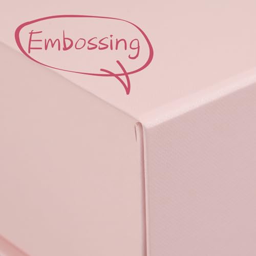 Image of Rsgift Pink Gift Boxes,Collapsible 9.7x7.2x3.3 Inch Gift Box with Lids,Magnetic Closure Matte Textured Finish Box for Wedding,Birthday,Mother's day,Christmas