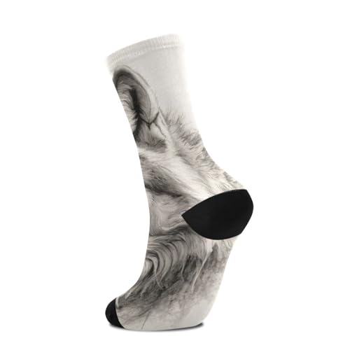 1 Pair Mountain Wolf Crew Socks Breathable Compression Athletic Socks for Women Men Sport Running Cycling4