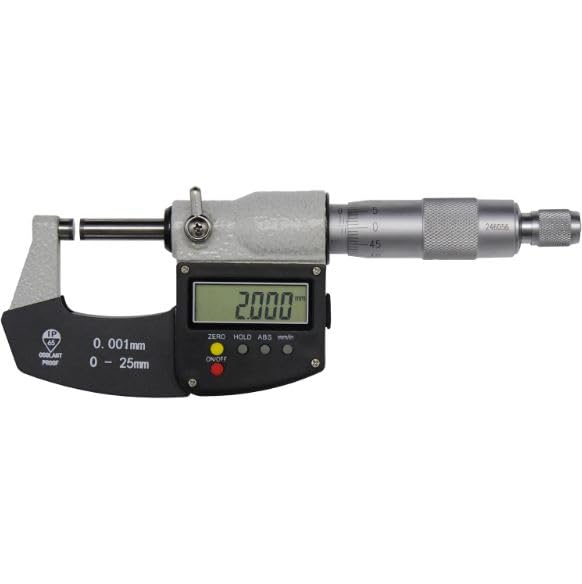 Image of Digital Outside Micrometer Digital Micrometer Screw Gauge 0.001 Mm, -0.001mm Accuracy Digital LCD Micrometer 0-25mm Ratchet Stop (A-BLACK MICROMETTER)