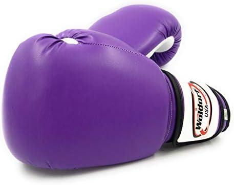 Woldorf USA Men and Women Training Fighting Sports Boxing Gloves - Heavy Punching Bag for Kids - Sparring Gloves, Kickboxing Gloves, Muay Thai Gloves and MMA Sparring Gloves - Vinyl 4oz Purple Sets