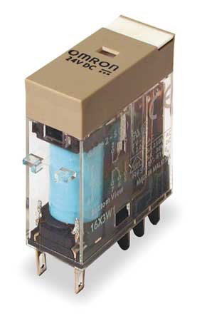 OMRON G2R-2-S DC24(S) 24 VDC Coil, 2-Pole, 5 AMP Contact Rating, DPDT (2 Form C), General Purpose, Mechanical Operation Indicator & NAMEPLATE, Plug-in