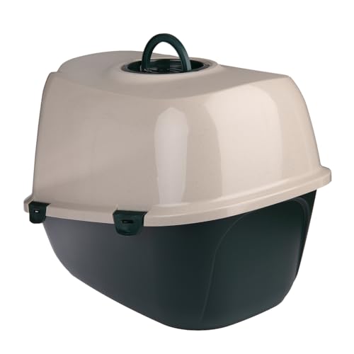 kooa - Haubentoilette für Katzen | aus 90% recyceltem Plastik | für größere & mehrere Katzen | inkl. Kohlefilter gegen Gerüche & praktischem Tragegriff | Maße: 64 x 46 x 45 cm