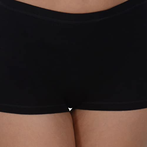 Image of EVA & JOY Women's Cotton Solid Mid-Rise Boyshort Panty Pink,Black