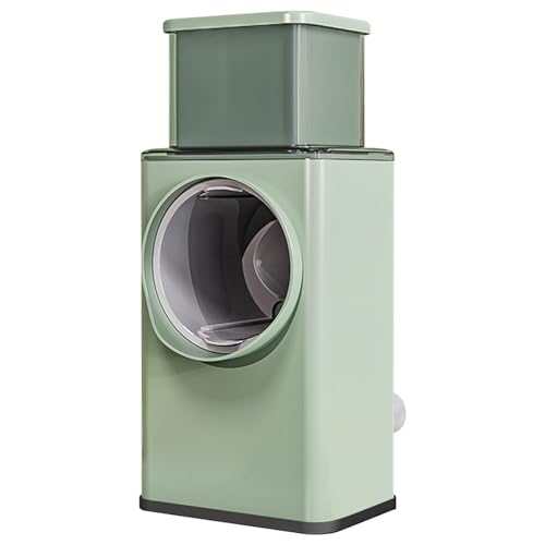 回転式5-in-1野菜おろし器、吸盤ベース、手回し野菜チョッパーとスライサー、あらゆる種類の果物、野菜、ナッツに適しています(Green)