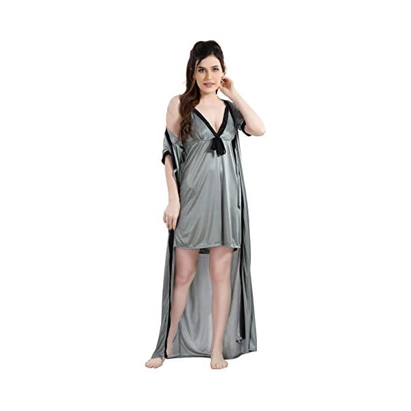 AV2 Women's Satin Plain Maxi Nighty