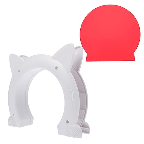 ifundom 1 Set Sturdy Cat Head Shape Entrance Door for Pets Lockable Design Durable Material for Home Use Weather Resistant