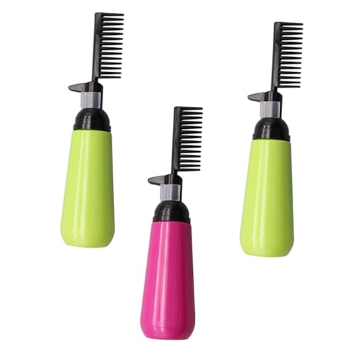 Didiseaon Hair Dyeing Comb Bottle Applicator 3pcs 200ml Root Bottle Applicators Perfect for Home Use Safe Plastic Random Color