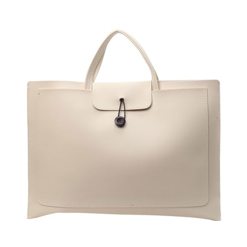 XINGLIDA Funda para ordenador portátil, maletín de piel para ordenador portátil, bolso de mano para ordenador portátil, bolso de mano grande, beige, Sehen Sie sich dieses Video Jahr