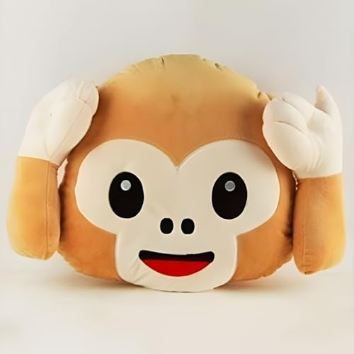 Image of Fun4you Soft Plush Toys Soft Monkey Plush Toy Pillow for Kids Cute Smiley Monkey Stuffed Animal Cushion, Super Soft Huggable Plush Pillow for Baby, Kids & Home Decor (Monkey Pillow Ear)