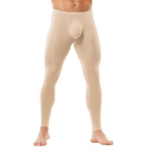 QiaTi Men's Tight Long Underwear Sexy Long Pants Soft Compression Leggings3