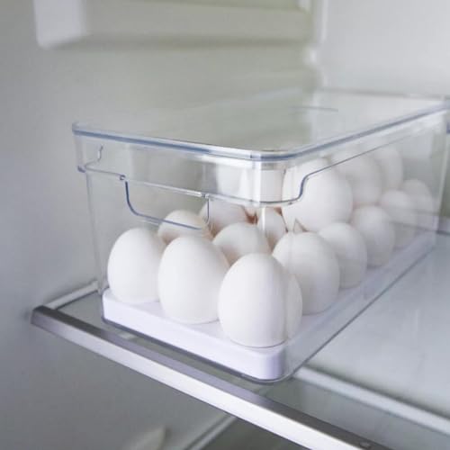 Organizador de Ovos Para Geladeira Acrílico Super Transparente Com Bandeja