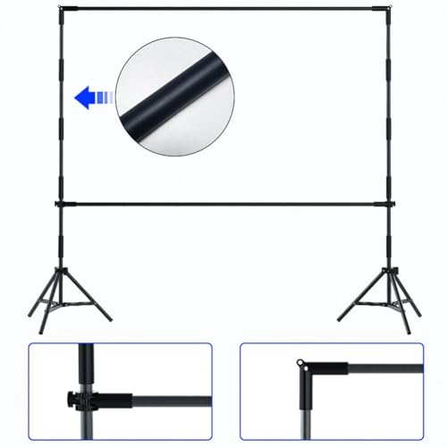 Pantalla para proyector con soporte 120 pulgadas, 16:9, 4K HD portátil, plegable y sin arrugas con funda para transporte para cine en casa y exterior miniatura 4