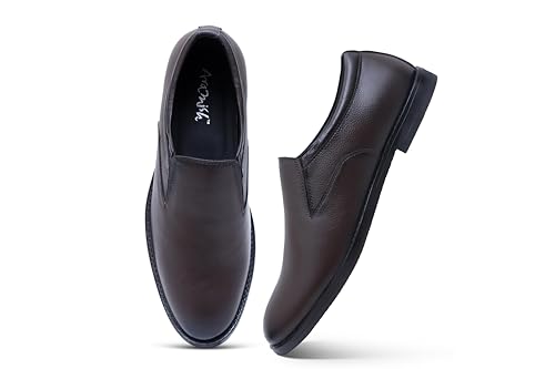 Image of ARAMISH Men's Genuine Leather Moccasin Slip On Formal Shoes