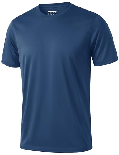 KEFITEVD Mens SPF Shirts Short Sleeve UPF 50+ UV Sun Protection Swim Shirts Quick Dry Hiking Shirts Lightweight Workout Shirts for Men Blue Grey