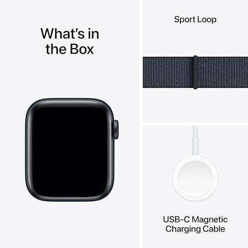 Apple Watch SE (2nd Gen) [GPS 40mm] Smartwatch with Midnight Aluminum Case with Midnight Sport Loop. Fitness & Sleep Tracker, Crash Detection, Heart Rate Monitor, Carbon Neutral