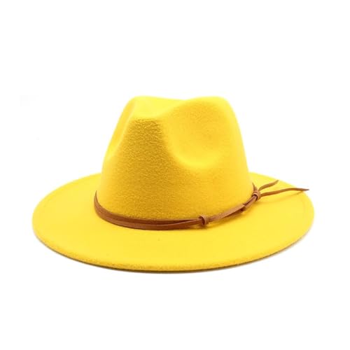 Lanshui Accessori, Fedora Lana Morbido Feltro Cappello, Giallo...