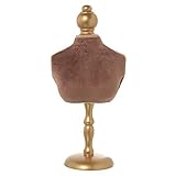 DRW Set mit 2 Figuren Schaufensterpuppe zum Aufhängen von Schmuck aus Holz und Stoff in Rosa und Gold, 16,5 x 10 x 36 cm
