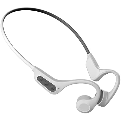 OCTANDRA Sense Bone Conduction Headphones Open Ear Bluetooth 5.3 Sports Gaming Earbuds IP56 Waterproof Headset with Mic 28g Wireless Earphones for Gym Running Workout PC TV & Phone (X7) (White & Grey) Cover