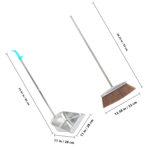 ULTECHNOVO Besen und Kehrblech Set mit Langem Edelstahlgriff Ergonomisch Leichter Kehrbesen mit Weichen Borsten und Robustem Kehrblech Langlebig für Indoor und Büro Reinigung – Bild 3