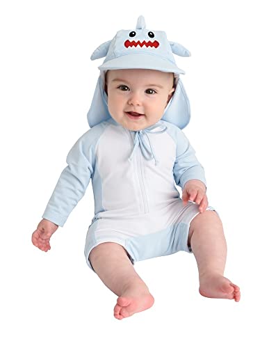 Image of Cuddle Club UPF 50+ Long-Sleeve Baby Swimsuit, Sun Protection Sunsuit for Newborn, Infant, Toddler - Boys and Girls