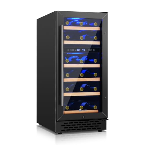 COLOZO 15 Inch 28 Bottle Dual Zone Wine Fridge