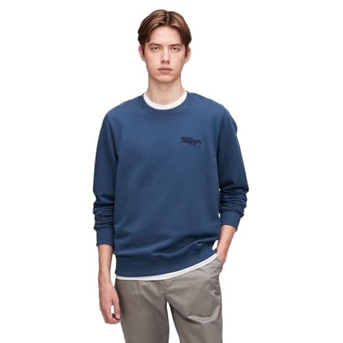 【公式】TOMMY HILFIGER(トミーヒルフィガー) ヒルフィガーチェーンステッチトレーナー MW35564 M ブルー