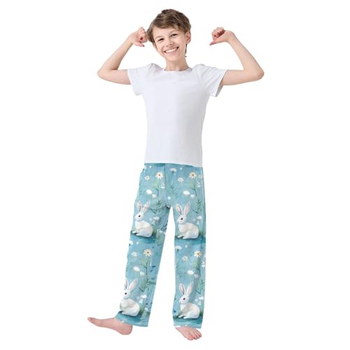 Woodland Bunny RabbitLong Pajama Pants Elastic Waist PJ Bottoms with Pockets S A1119863