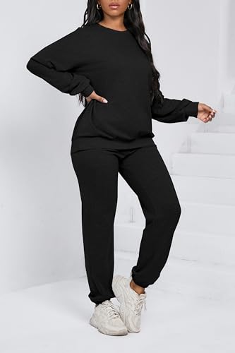 Nimsruc Two Piece Outfits For Women Sweatsuits Sets Casual Long Sleeve Pullover Pocket Jogging Suits Matching Clothing4