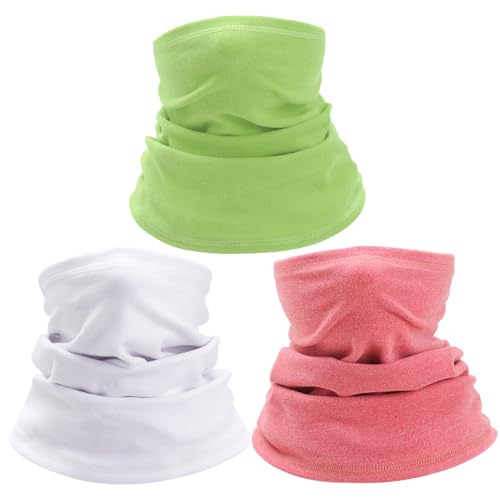 Neck Warmer Kids 3PCS Windproof Warm Toddler Snoods for Kids High Elastic Neck Gaiter for Boys Girls Thick Baby Snood for Skiing Running Cycling Style 1 Scarf