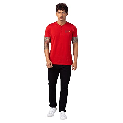 Image of Spykar Men Mid Rise Cotton Regular Fit Narrow Length Jeans (Rover)