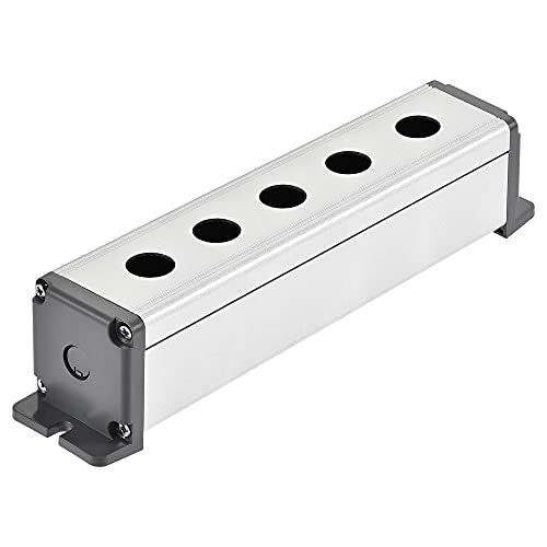 Boîtier de commutation uxcell à 5 trous de 16 mm en aluminium avec presse-étoupe et base